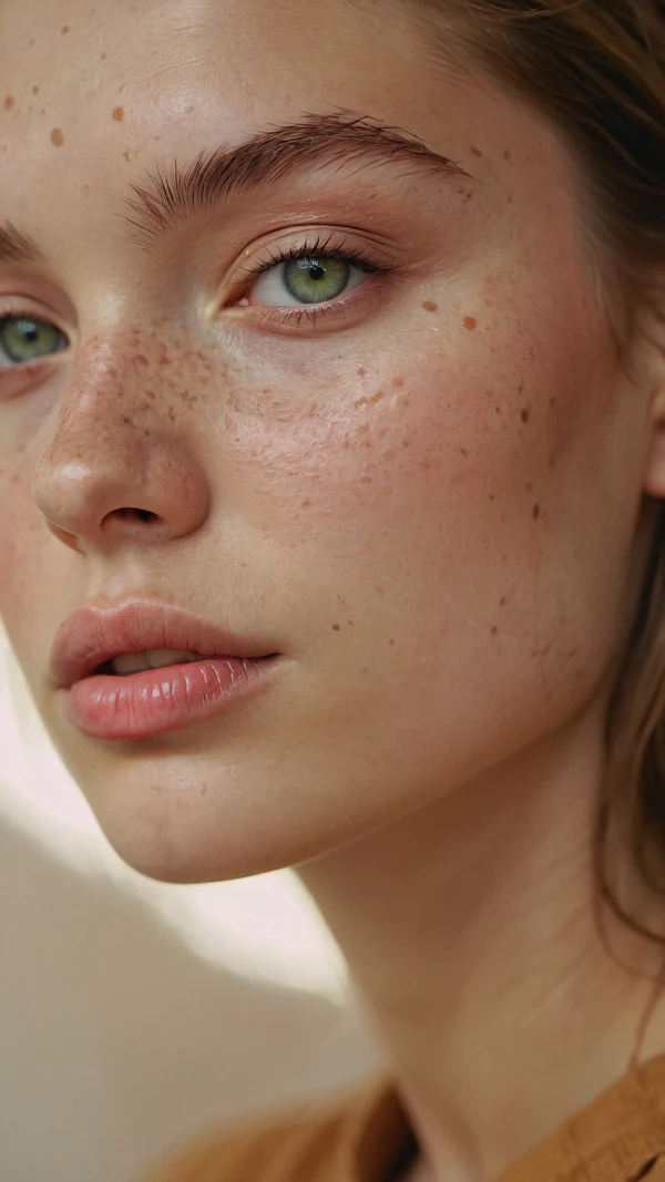 Freckled Woman Portrait
