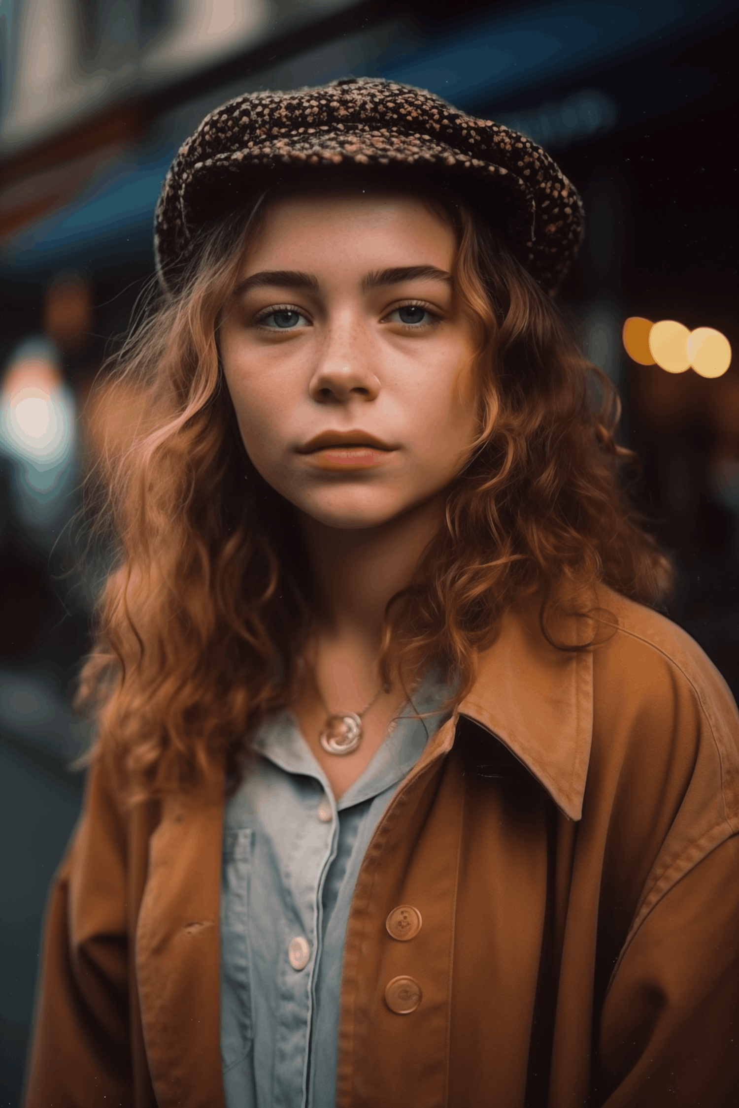 Portrait of a Young Woman in Autumn Attire