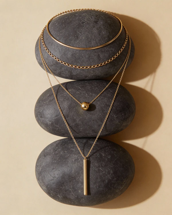 Stacked Stones with Jewelry