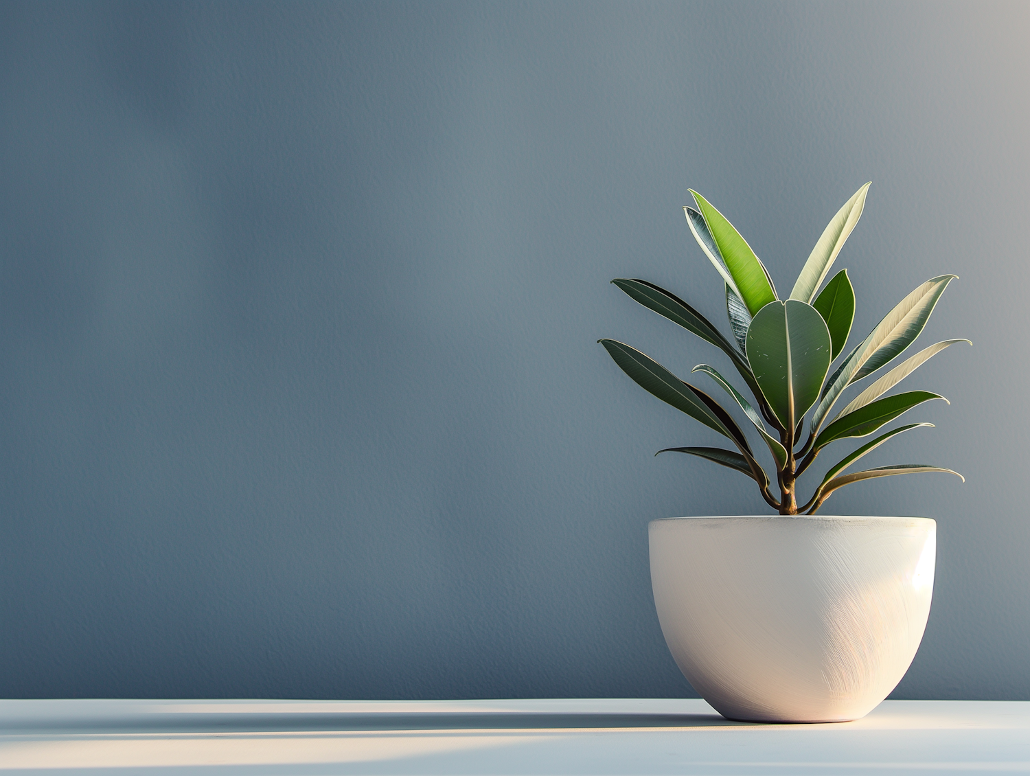 Potted Plant on Gray Background