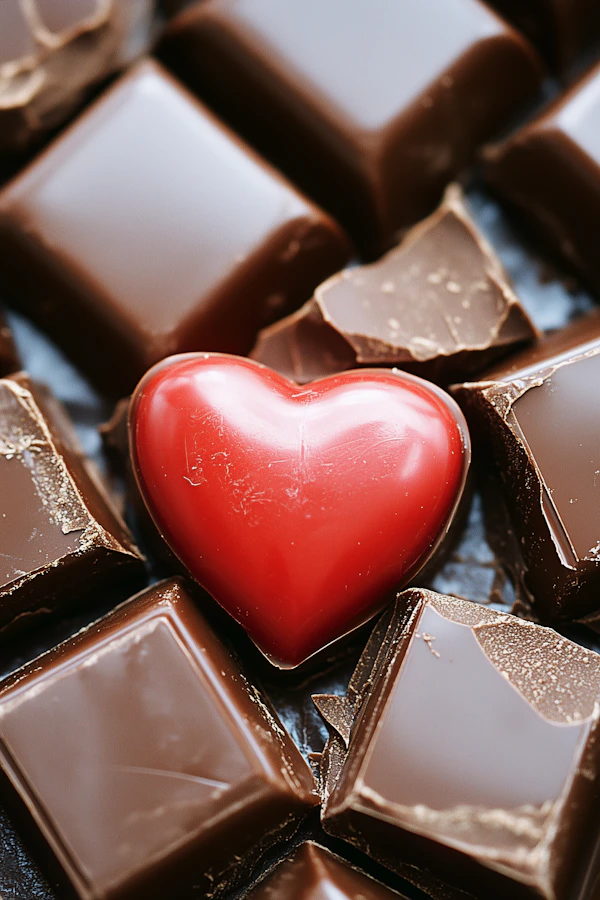 Heart-Shaped Chocolate Composition