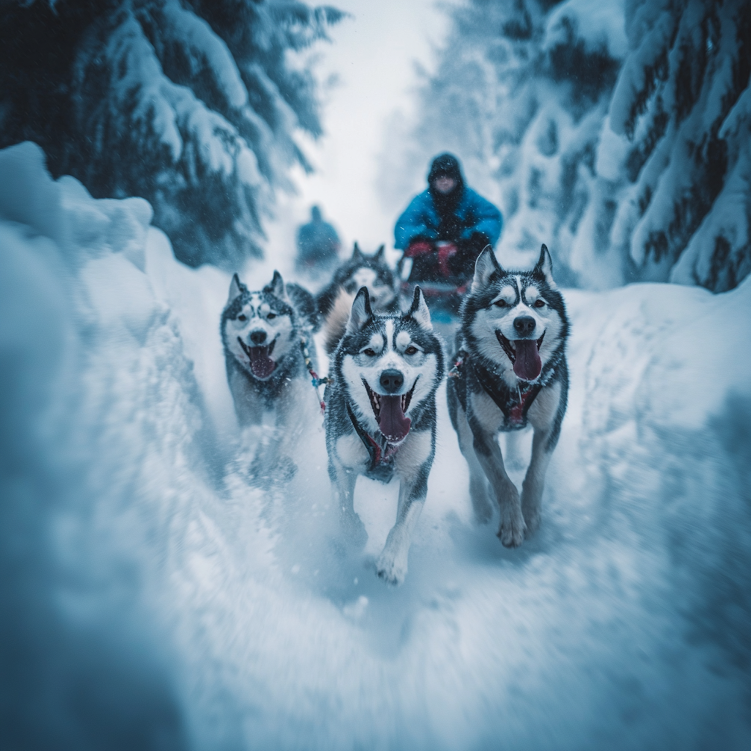 Dog Sled Team Racing