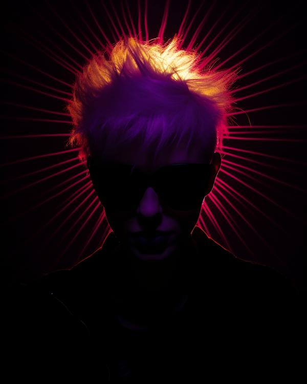 Futuristic Portrait with Neon Colors