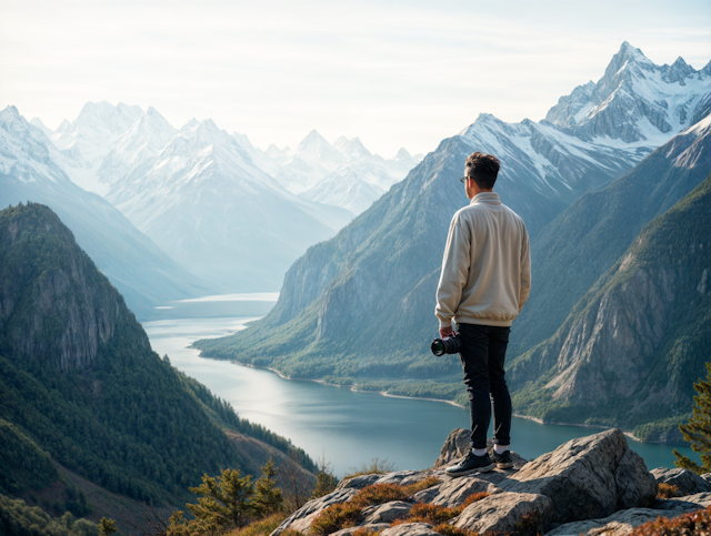 Photographer on Rocky Outcrop