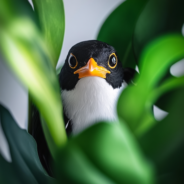 Striking Bird in Lush Greenery