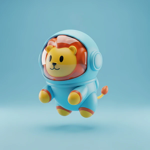 Lion Astronaut Illustration