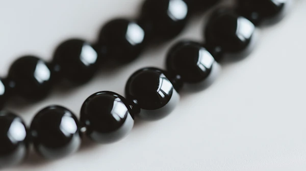 Glossy Black Beads