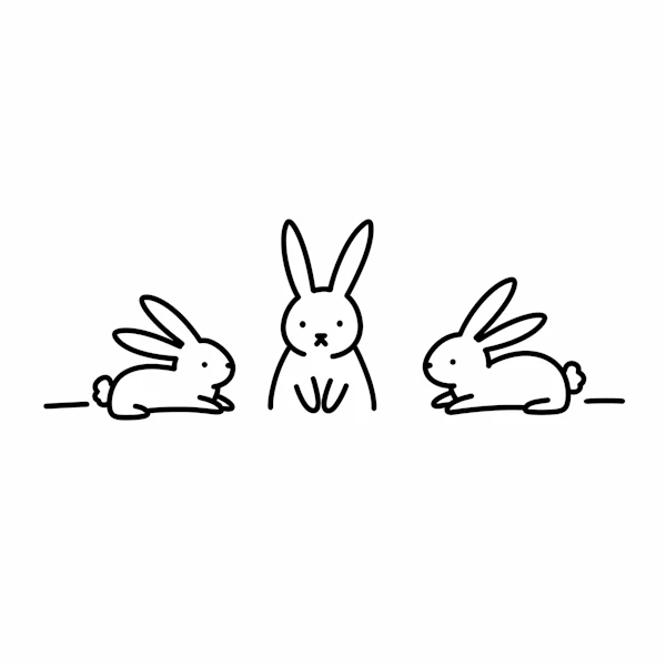 Minimalist Rabbit Trio