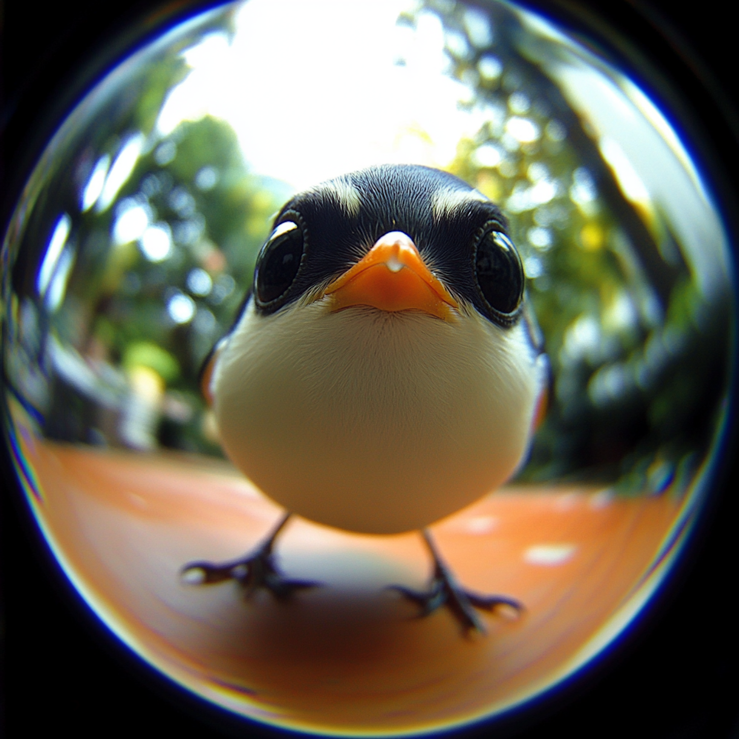 Fisheye Bird Portrait