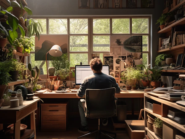 Tranquil Green Study Nook