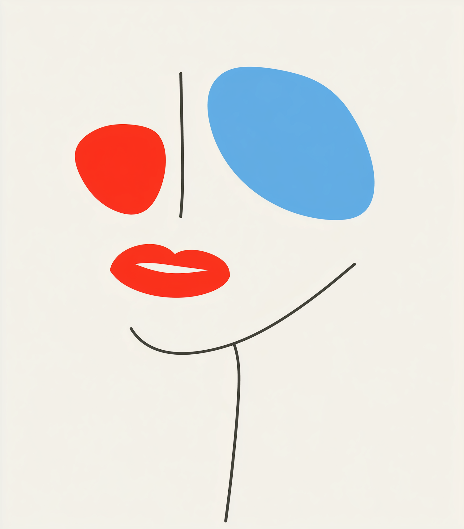 Minimalist Abstract Face Illustration