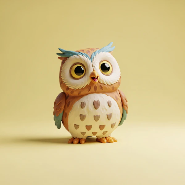 Whimsical Owl Figurine