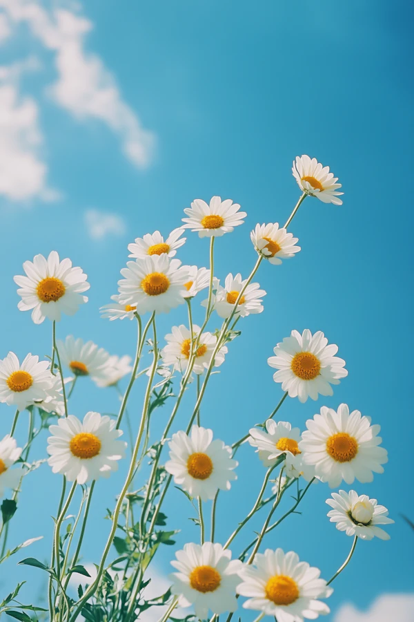 Daisies Under Blue Sky