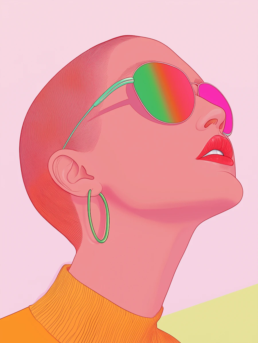 Stylized Portrait with Bold Colors