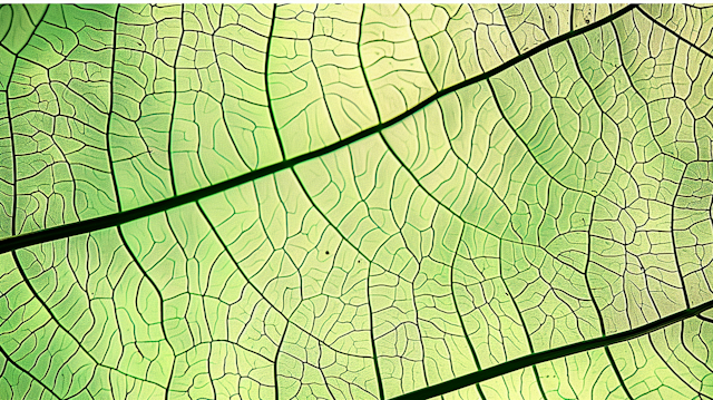 Close-up of Leaf Vein Structure