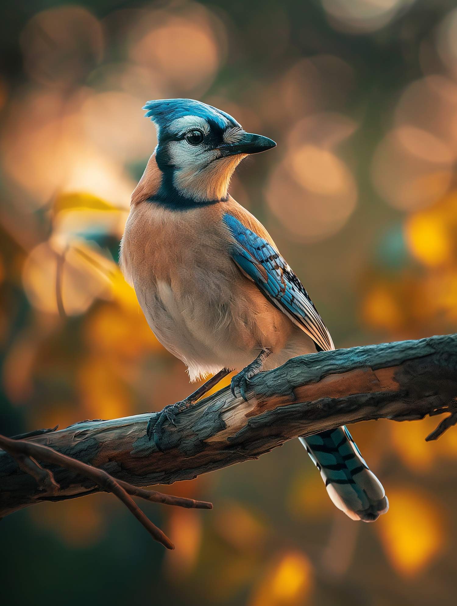 Vibrant Blue Jay Perched on a Tree