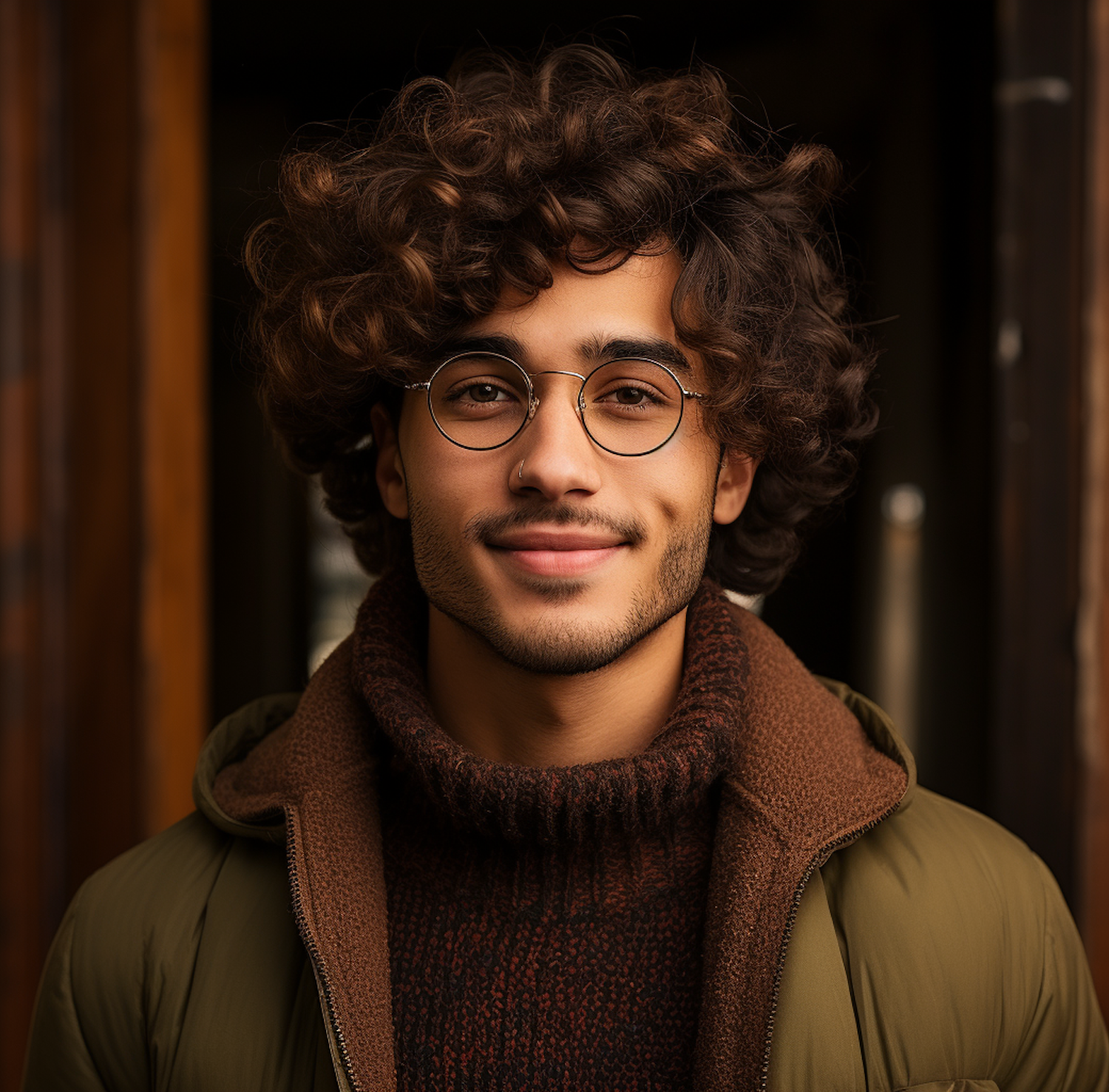 Autumnal Scholar with Warm Smile