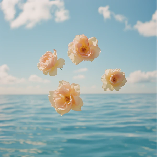 Floating Peach Roses