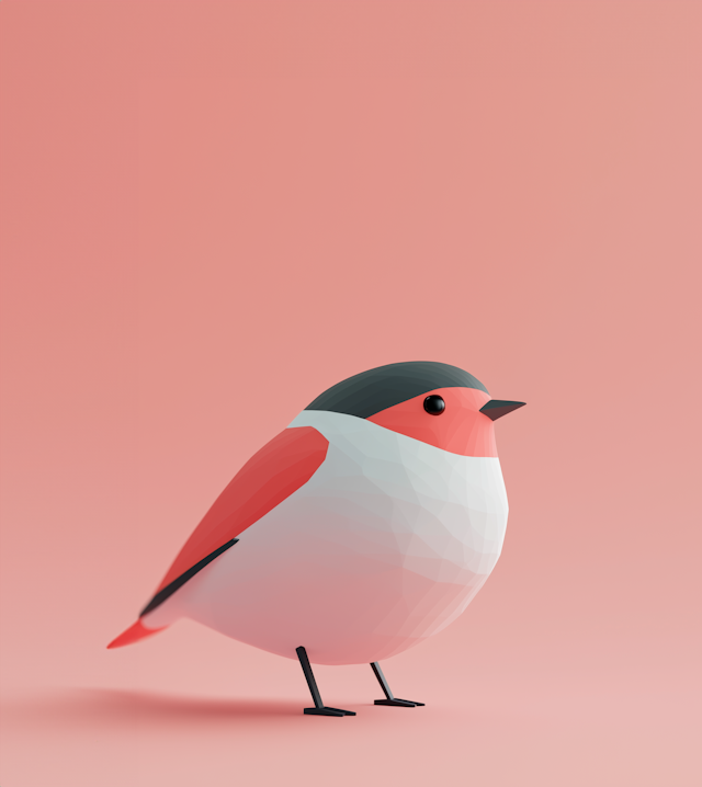 Stylized Minimalistic Bird Illustration