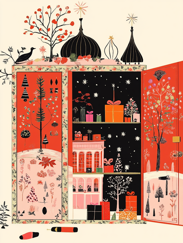 Whimsical Cabinet Illustration