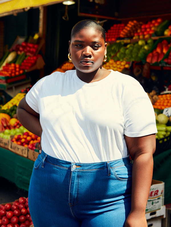 Person at Fruit Market
