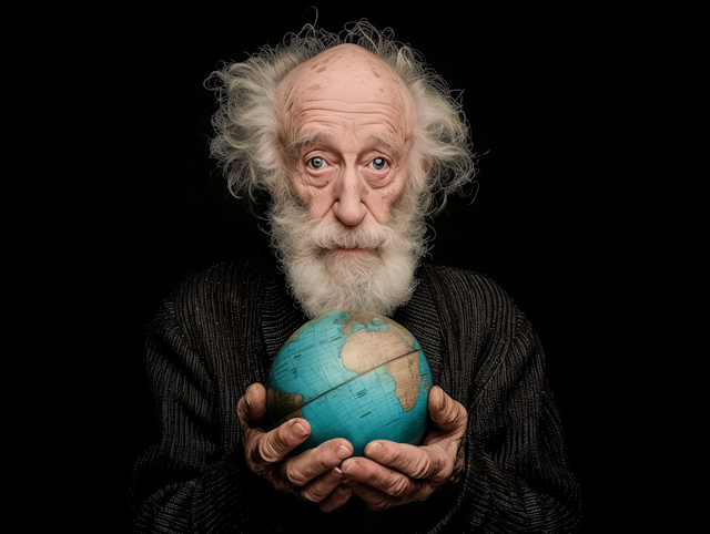 Contemplative Elder with Globe