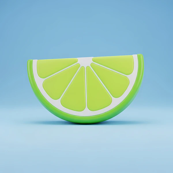 3D Lime Slice Render