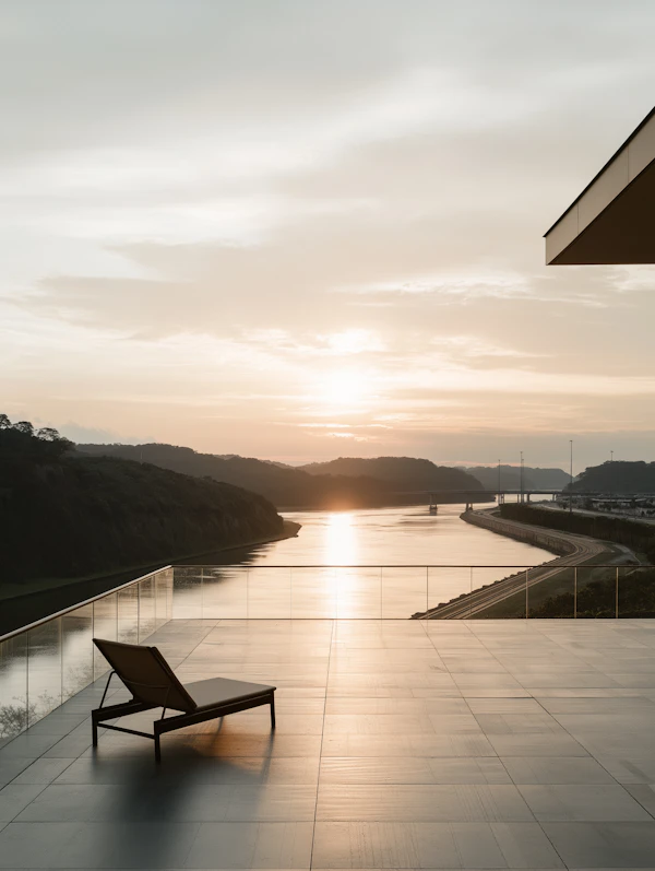 Modern Terrace Sunset View