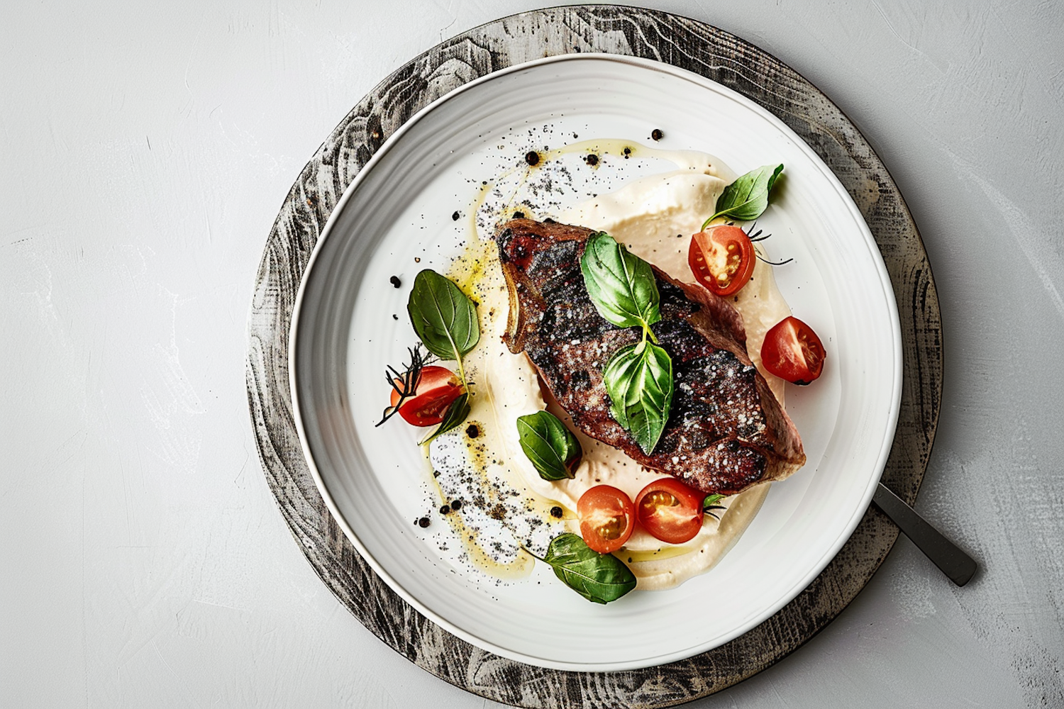 Elegantly Presented Steak Dish