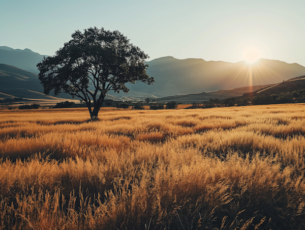 Golden Solitude at Sunset