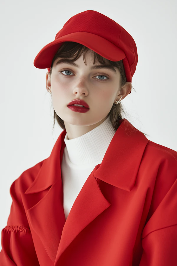 Woman in Red Outfit