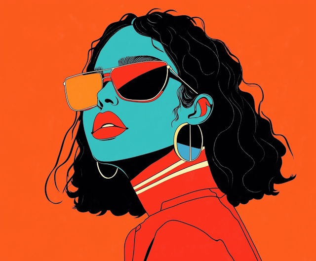 Stylized Illustration of a Confident Woman