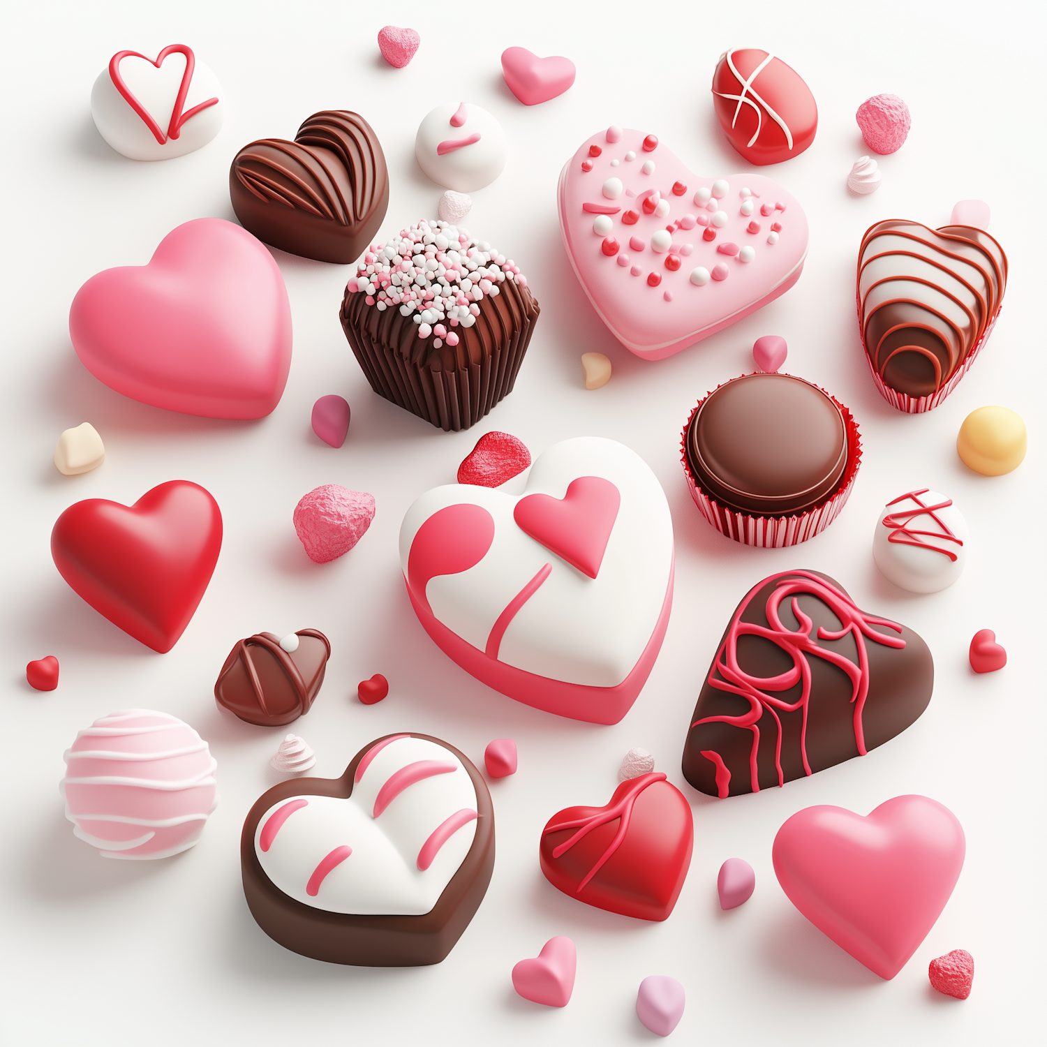 Heart-Shaped Chocolates and Candies