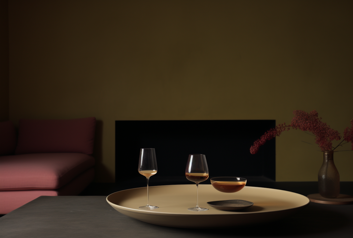Tranquil Elegance: Modern Wine Glass Still Life