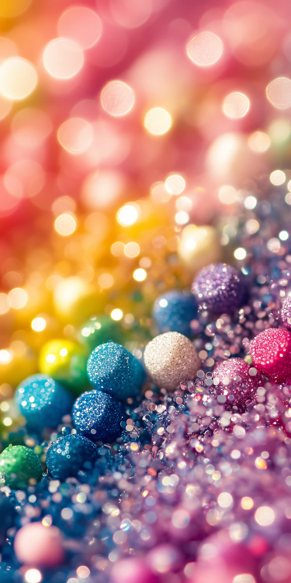 Glittery Beads Close-Up