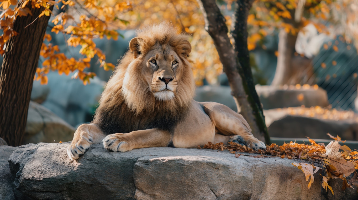 Majestic Lion in Autum