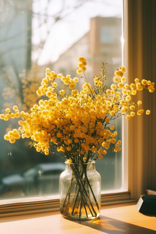 Sunlit Yellow Flowers