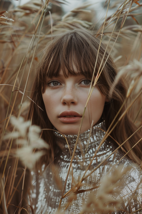 Serene Woman in Reeds