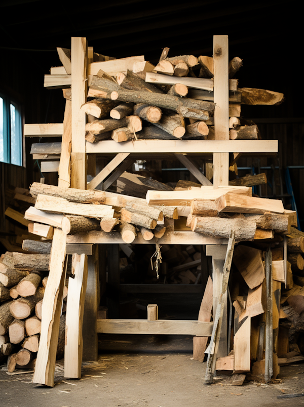 Ordered Woodpile in Sheltered Workshop