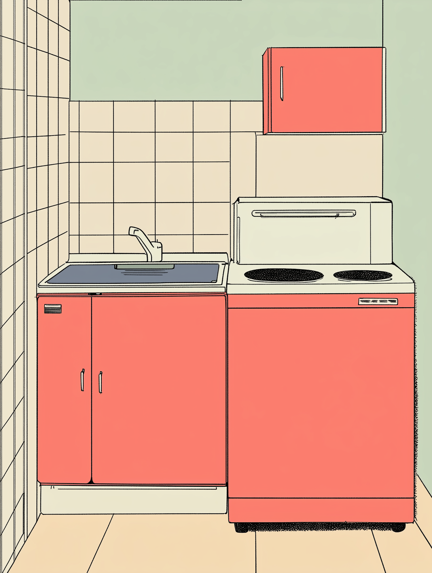 Minimalist Retro Kitchen