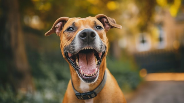 Joyful Brown Dog in Nature