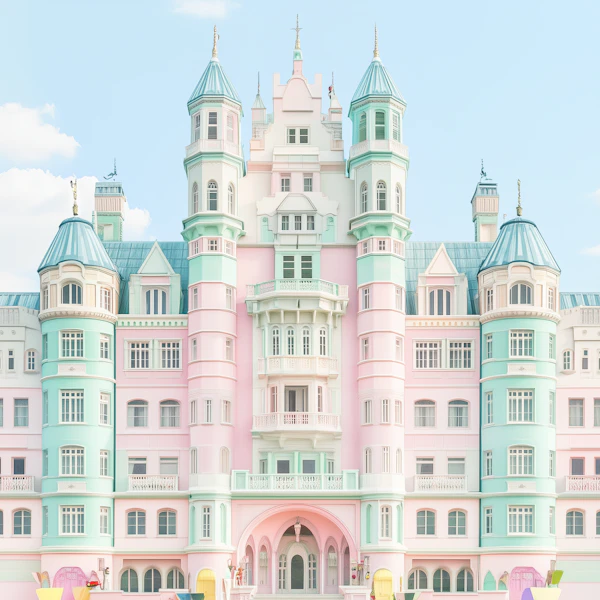 Whimsical Pastel Castle