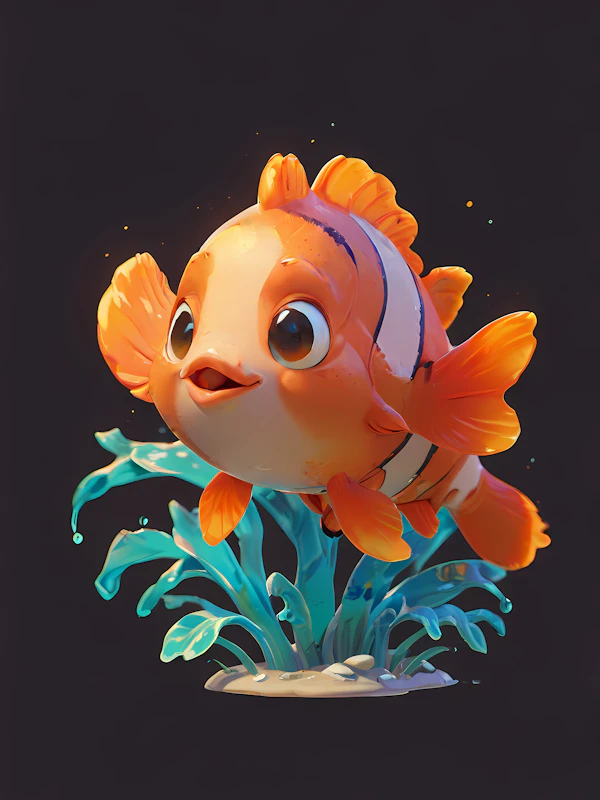 Whimsical Clownfish Art
