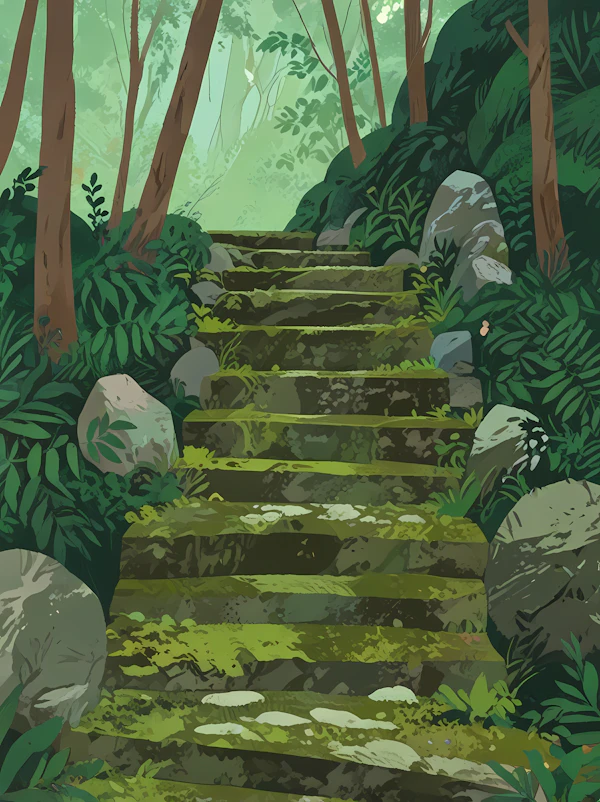 Mossy Forest Staircase