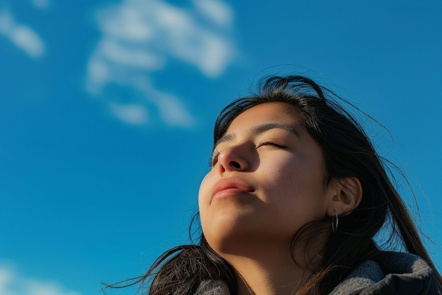 Serene Woman Gazing Upward