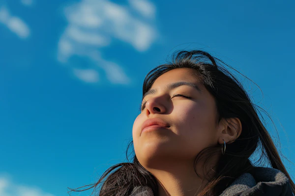 Serene Woman Gazing Upward