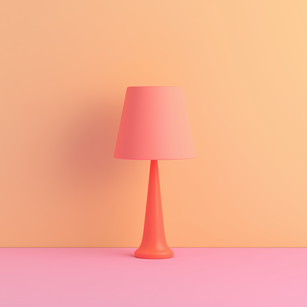 Minimalist Coral Pink Lamp