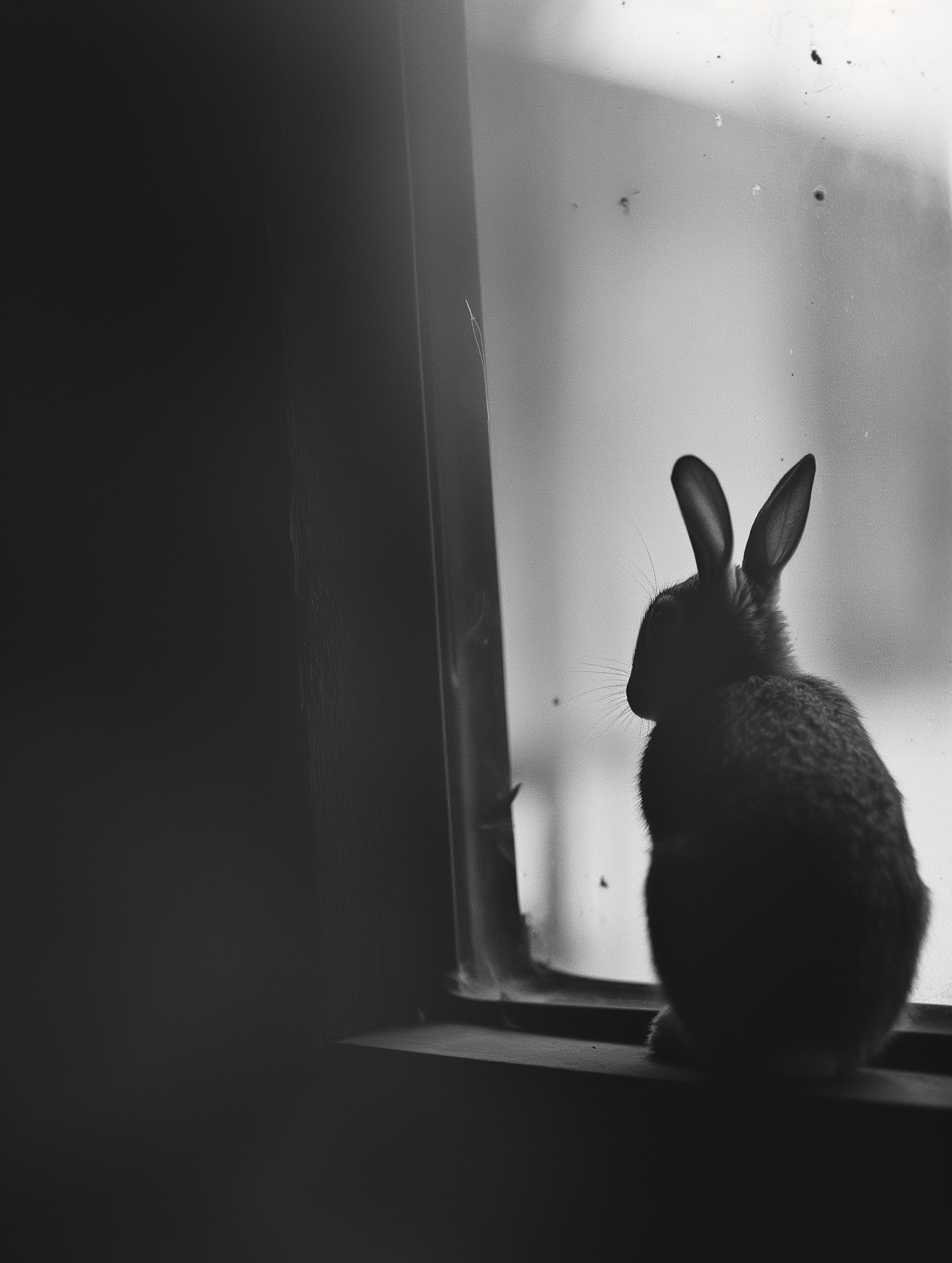 Contemplative Rabbit by the Window