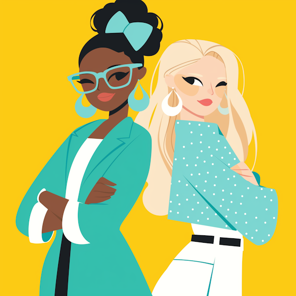 Stylish Female Characters Illustration