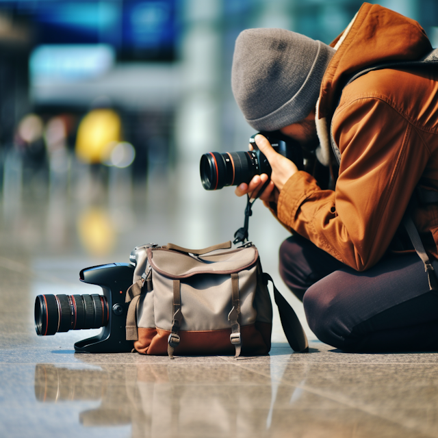 The Reflective Photographer at an Indoor Hub